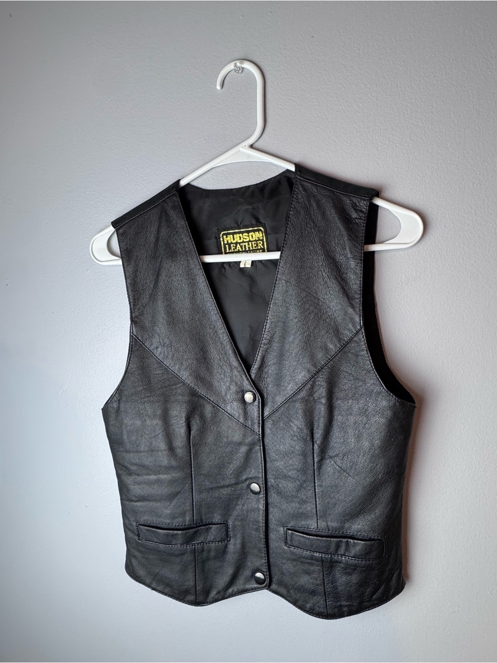 Hudson Leather Men's Black Leather Vest
